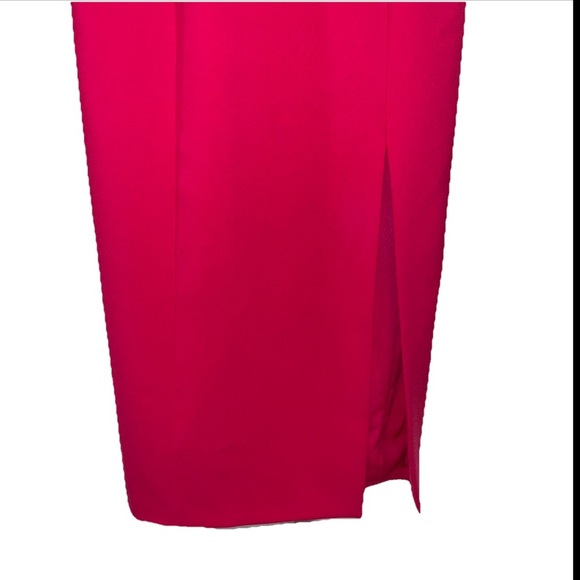 CAROLINA HERRERA Pink Crepe Midi Dress 4 Slit Cocktail Party Wedding Guest new - Picture 9 of 16